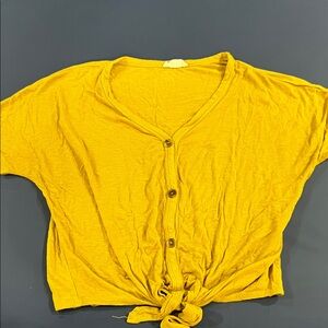 Olivia Rae Mustard Button-Down Women's Top